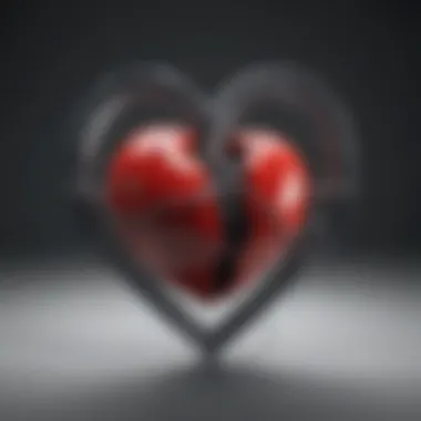 Intimacy Complexities A heart symbol intertwined with a broken heart, representing the complexities of intimacy.