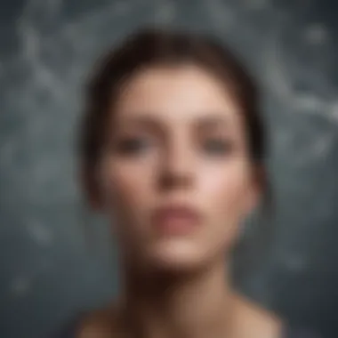 The Complexity of Anxious Thoughts Abstract representation of the mind with swirling thoughts