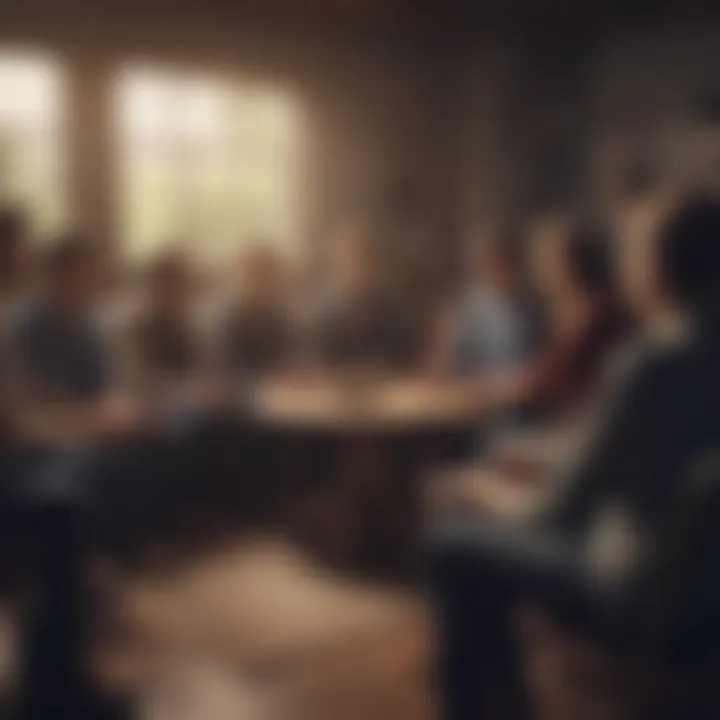 A diverse group engaged in a support circle