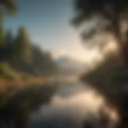 A serene landscape illustrating tranquility