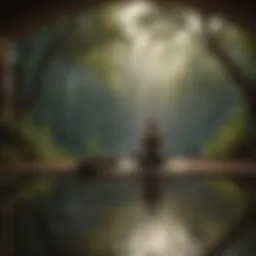 An individual meditating in a serene environment to promote mental well-being.