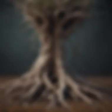 Roots of Complexity Illustration of tangled and twisted roots symbolizing the complexity of depression