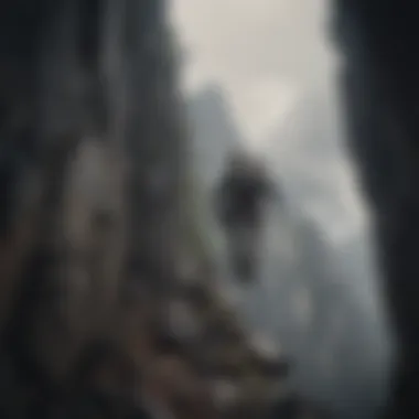 Conquering the Peaks of Despair Person climbing a steep mountain representing the uphill battle of depression