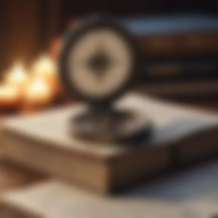 A compass resting on an open book representing guidance and direction