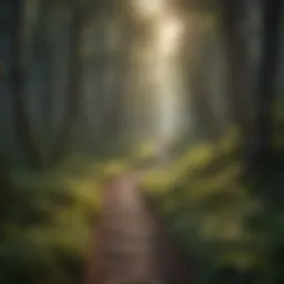 A winding path through a serene forest symbolizing life's journey