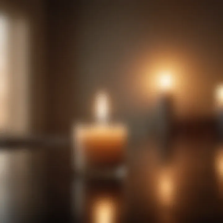 A candle burning brightly in a dim room symbolizing self-reflection