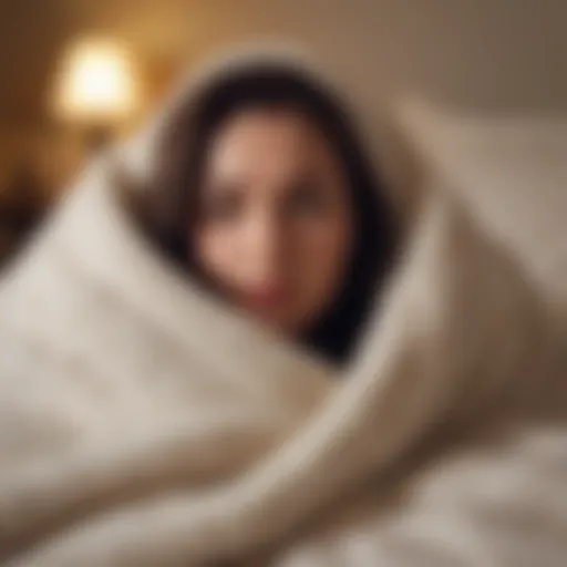 A person wrapped in a cozy blanket in bed