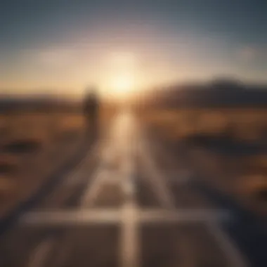 A person standing at a crossroads, contemplating their journey