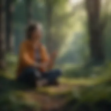 Embracing Mindfulness in Nature Person practicing mindfulness in nature