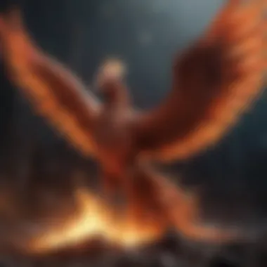 Illustration depicting a phoenix rising from the ashes symbolizing resilience