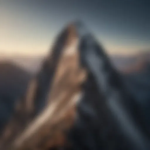 A close-up of a mountain peak symbolizing achievement and success