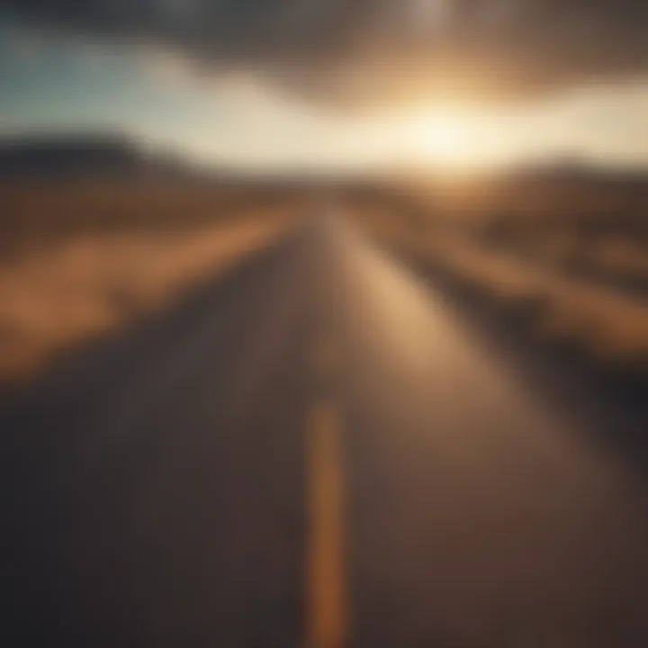 An open road leading into the horizon, representing the journey to success