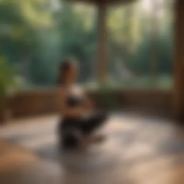 A serene yoga session in a peaceful setting