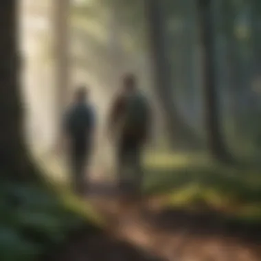 Couple Hiking in Serene Nature