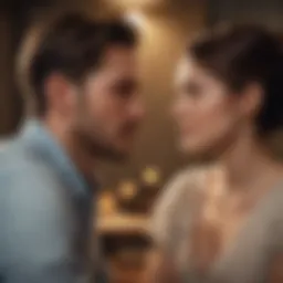 Couple having a heartfelt conversation in a cozy setting