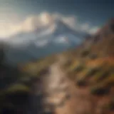 Illustration of a clear path leading to a mountain peak symbolizing goal attainment