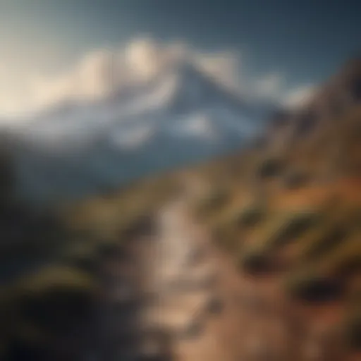 Illustration of a clear path leading to a mountain peak symbolizing goal attainment