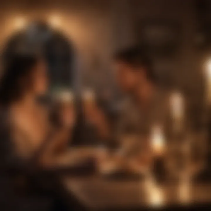 Couple enjoying a romantic dinner by candlelight