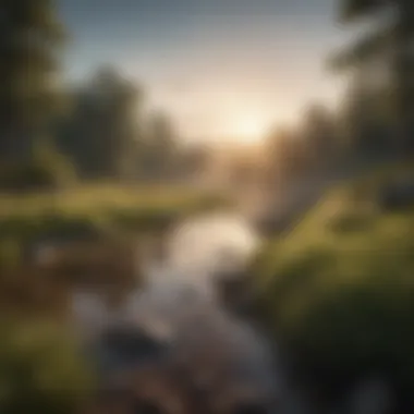 Tranquil Landscape for Mental Well-being A serene landscape symbolizing tranquility and peace