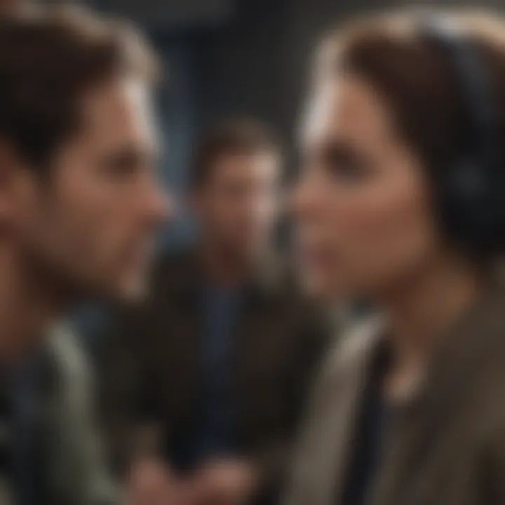 An individual actively listening in a conversation