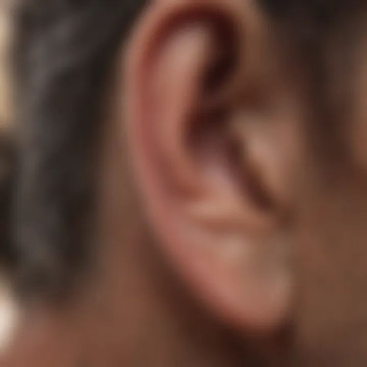 A close-up of ears to represent active listening.