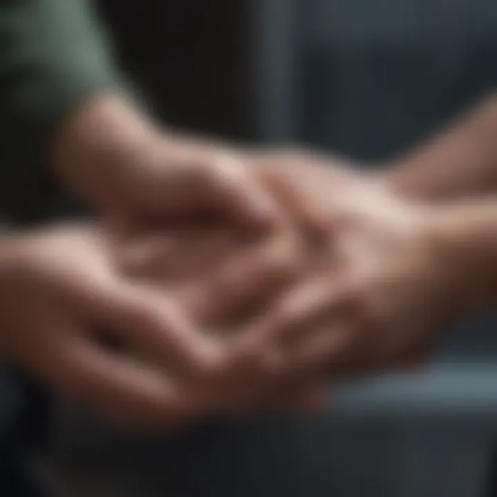 A supportive gesture representing emotional support in relationships