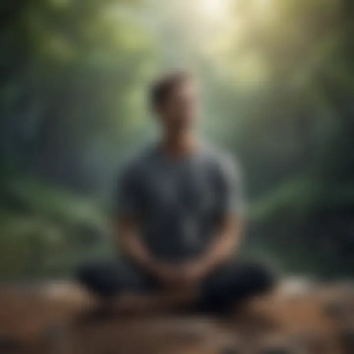 An individual practicing mindfulness through meditation