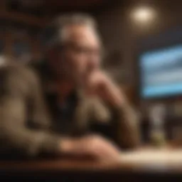 A thoughtful individual contemplating funding strategies