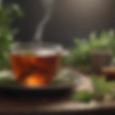 Herbal tea and calming ingredients