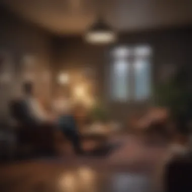 Therapist and client having a conversation in a cozy office