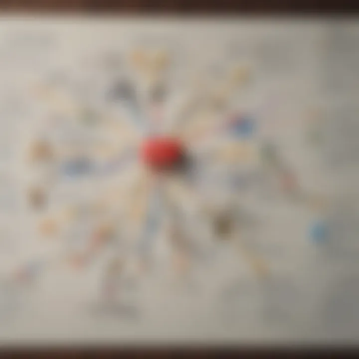 A mind map demonstrating structured thoughts