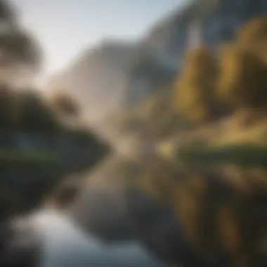Serenity and Mental Well-being A serene landscape promoting tranquility and relaxation