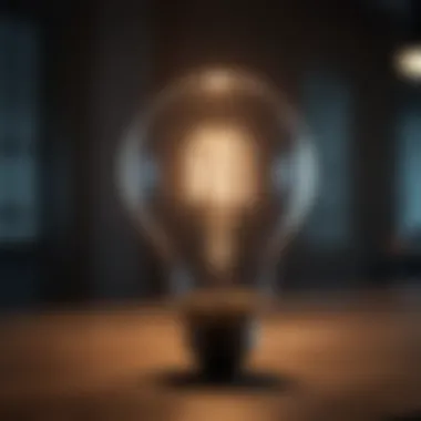 Illuminating Insights A light bulb illuminating dark surroundings, symbolizing insights