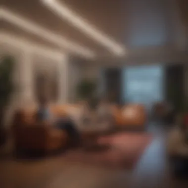 Creating a Safe Space A serene space designed for open discussions, featuring comfortable seating and soft lighting.