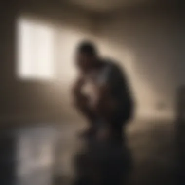 The Weight of Emotional Burdens A shadowy figure representing the weight of depression