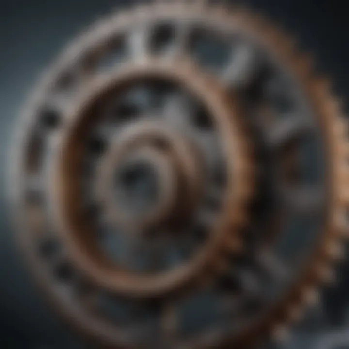 An illustration of interconnected gears symbolizing the various skills of a life coach