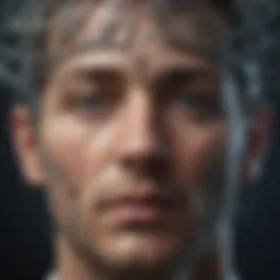 Abstract visualization of the unconscious mind's layers and connections