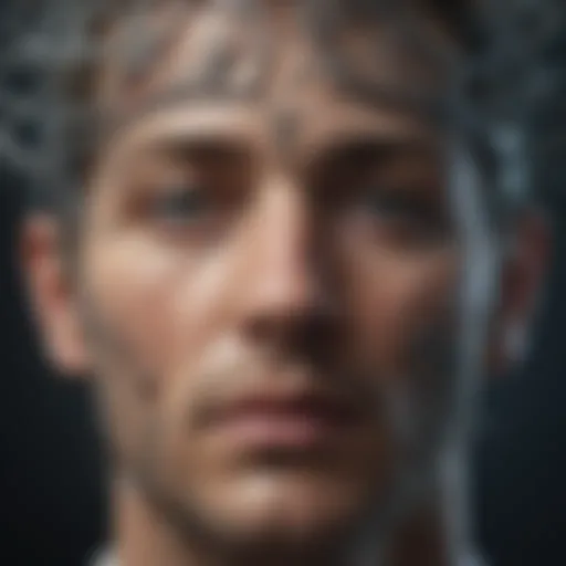 Abstract visualization of the unconscious mind's layers and connections