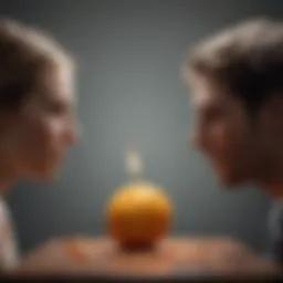 Symbolic representation of jealousy in a relationship