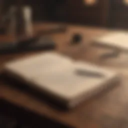 Journal with elegant pen on wooden desk