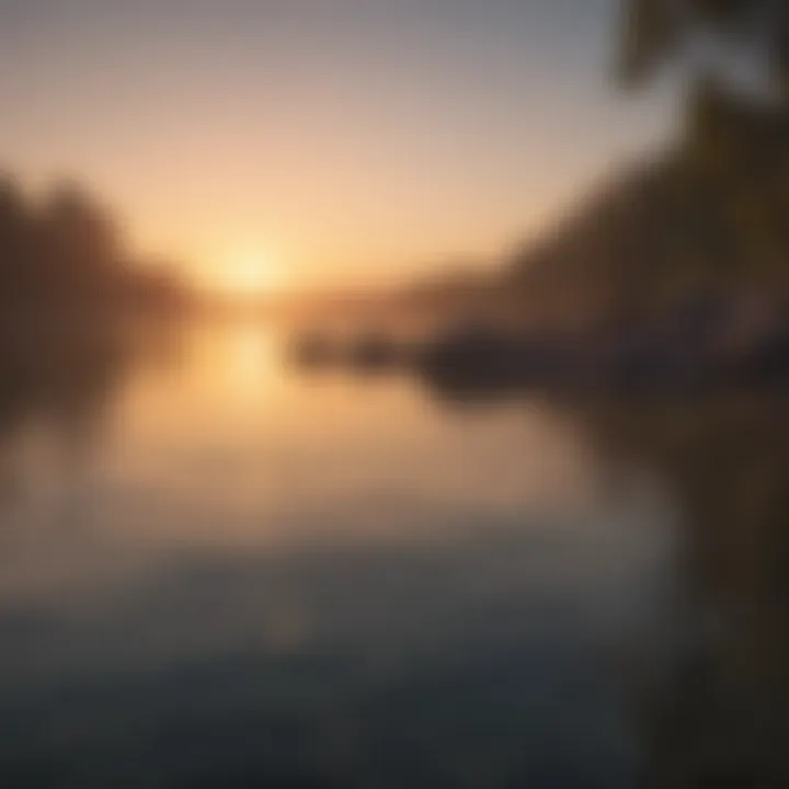 Sunrise over tranquil water