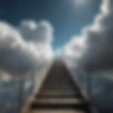 Personal Growth A staircase ascending towards the clouds illustrating personal growth