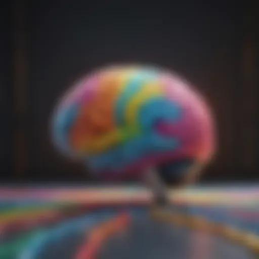 A vibrant brain with colorful pathways representing innovative thinking