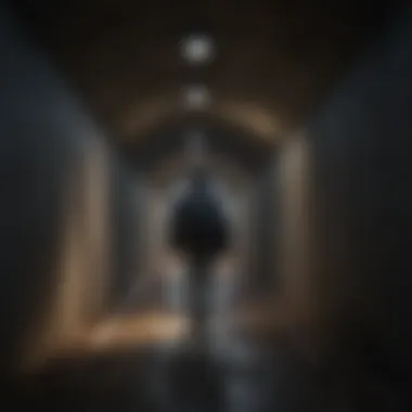 Person walking through a dark tunnel towards light, signifying moving past pain towards healing