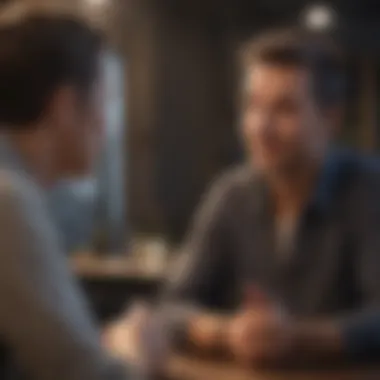 A person engaged in a coaching discussion