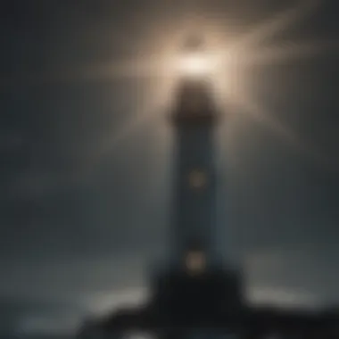 Artistic depiction of a lighthouse symbolizing guidance and hope in dark times