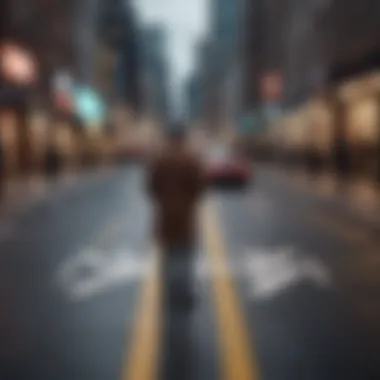 Decision-Making in Overwhelming Times A person standing at a crossroads, contemplating choices