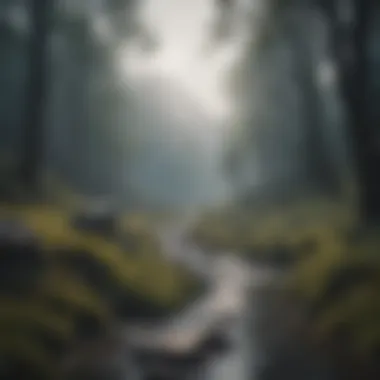 Nature's Contrast to Mental Turmoil A serene landscape contrasting with the turmoil of depression