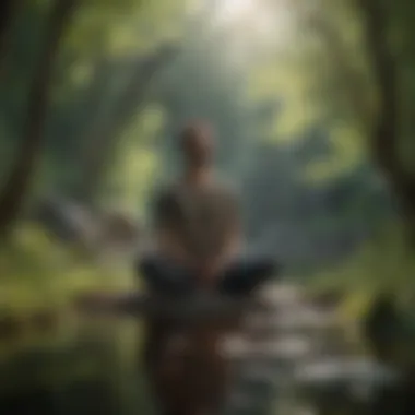 Mindfulness in Nature A person meditating with a backdrop of nature, representing mindfulness