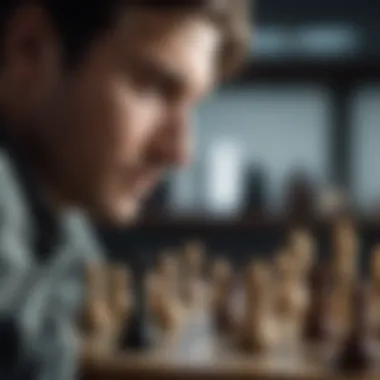 Visual representation of a chess player contemplating their next move